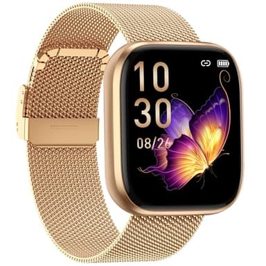 taopodo Montre Connectée Femme, 1.91" HD Smartwatch Fonction Féminine avec Appel Bluetooth 5.4, 120+ Modes Sportifs, 200+ Cadrans personnalisés, 24H Moniteur Sommeil/FC/SpO2, Android iOS, Or Rose