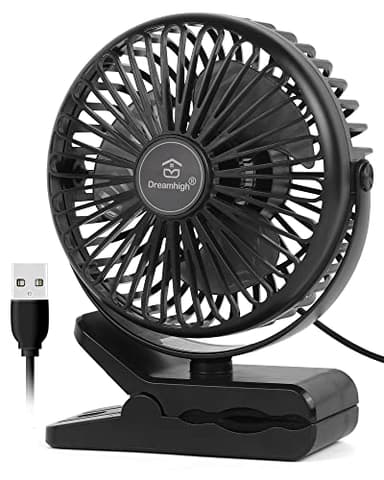 Dreamhigh® Mini Ventilateur USB, Ventilateur Silencieux Réglable à 360°, 3 Vitesse Ventilateur de Bureau avec Câble de 1.2 m, pour La Chambre, Bureau, Domair, Cuisine(Alimenté par USB)