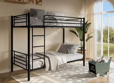 DecoInParis Lit superposé en métal 90 X 190 cm Twins + sommier