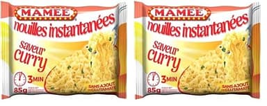 Mamee Oriental noodles, nouilles orientales assaisonnées au curry - Le sachet de 85g (Lot de 2)