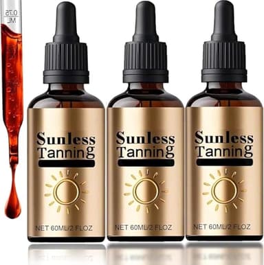Gouttes Autobronzantes A Boire - 3X60ml Gouttes De Bronzage À Boire, Solution De Bronzage - Stimule Naturellement La Production De Mélanine Pour Le Visage Et Le Corps Sans Soleil