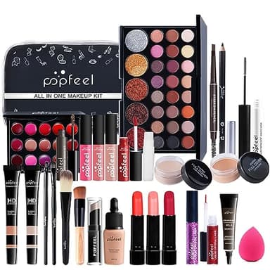 FantasyDay Coffret Maquillage Femme Kit de Maquillage Complet Mallette Maquillage Fille Xmas All in one Makeup Gift Set avec Ombres Paupière Rouge Lèvre Pinceaux Correcteur Mascara Fard à Joues Poudre