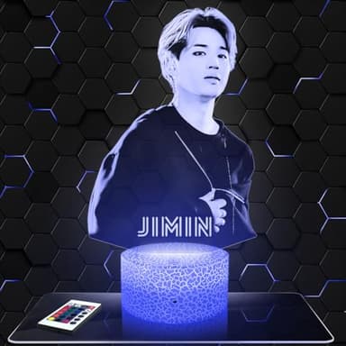 Lampephoto.fr - Lampe 3D Jimin Deco Chambre Fille, Lampe 3D Jimin, Objet K-Pop Corée, Pop Coréene, Idée Cadeau Décoration LED Veilleuse Deco Bureau, Idée Cadeau Noel Adolescent Original, TOP