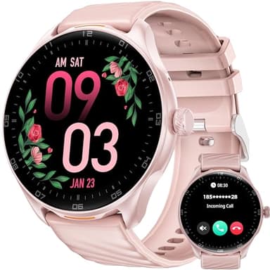 OUKITEL Montre Connectée Femme avec Appel Bluetooth,1.39"Smartwatch avec Fonction Féminine,100+ Modes Sport, Surveillance Cardio/SpO2/Sommeil/Podometre, IP68 Étanche,Smart Watch Femme pour Android IOS