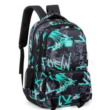 Auirshiky Sac à Dos Scolaire pour Collège, Lycée - Cartable pour Garçons, Filles, Hommes, Femmes - School Leisure