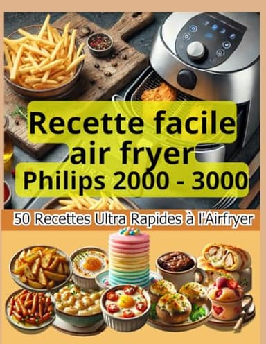 Recette facile air fryer Philips 2000 - 3000. 50 recettes Ultra Rapides à l'Airfryer: Fiches recettes Airfryer en 10 minutes top chrono