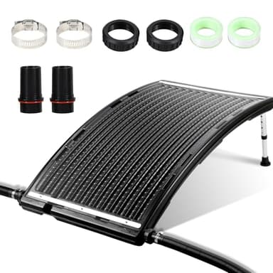 Vigevee Chauffage solaire pour piscine - 110 x 69 x 14 cm - Panneau solaire - Raccord de piscine - Diamètre : 38 mm - Chauffage solaire pour eau chaude - Piscine - Douche de jardin - Piscine