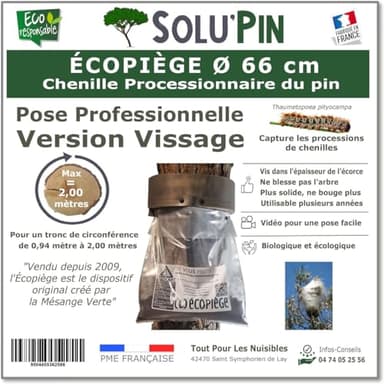 TOUT POUR LES NUISIBLES ø 66 cm Collier ÉCOPIÈGE® - Version Vissage Solupin - Chenilles Processionnaires du Pin