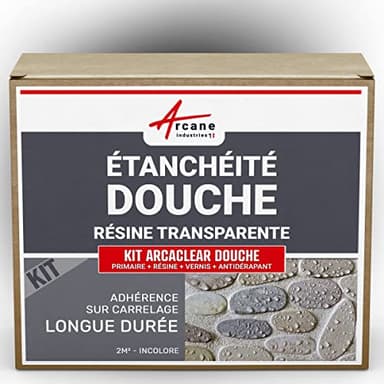 Étanchéité transparente douche et salle de bain, résine sur carrelage en kit - 2 m² - ARCANE INDUSTRIES