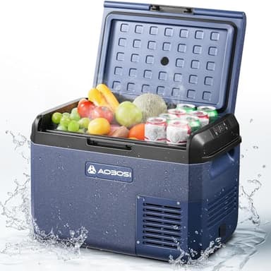 AAOBOSI Glaciere Electrique: 25L Glaciere a Compression, -20℃ à 20℃ Frigo Compression 12v, Glaciere Electrique 12v 220v pour Voiture, Camion, Camping-Car, Bateau et Prise de Co
