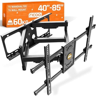 RICOO Support Murale TV Orientable S4964 Inclinable Universel 42-75" (107-191cm) Fix ation Mural Télévision LED/LCD/Incurvée VESA 300 x 200-600 x 400