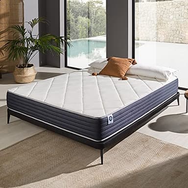 NATURALEX - Matelas Ideal-Visco 160x200-24 cm - Soutien Mousse à mémoire de Forme - Accueil Blue Latex - Confort Mi-Ferme - Respirant - 7 Zones - Réversible - Hypoallergénique - Fabriqué en Europe
