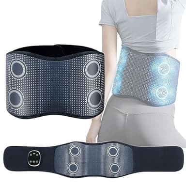 Ceinture Chauffante et Massante Lombaire Sans Fil, Ceinture de Massage Chauffante Lombaire, 3 Modes de Massage et 6 Niveaux de Température et Compression pour Soulager Douleurs Lombaires Abdominales