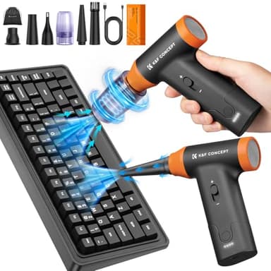 K&F Concept 2 en 1 Souffleur Air Comprimé- 150000TR/Min, Dépoussiérants Puissants électrique avec Batterie 5000mAh, Mini Air Comprimé Duster pour Clavier,Voiture, PC