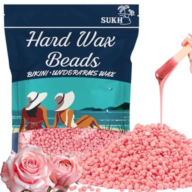 Sukh Perles de cire dure pour épilation - 900 g - Grains de cire dure - Pas besoin de bande nécessaire - Cire brésilienne pour le visage, le corps, les jambes, les aisselles, le dos et la poitrine