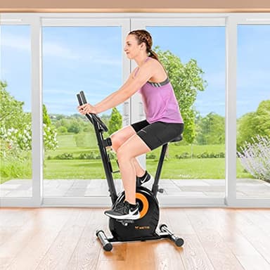METIS Vélos d'appartement Home Trainer - Options pour débutants ou avancés | 8 niveaux de résistance et 6 mesures de performance | Équipement de gym pour la maison | Siège réglable (Calobra Débutants)