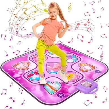 GARNHLOB Tapis de Danse Jouet Cadeau d'anniversaire de Noël pour Garçons Filles Tapis de Danse Fille 3 4 5 6 7 8 9 10+ Ans Tapis Danse pour Enfants LED Lumineux Interactif Musique