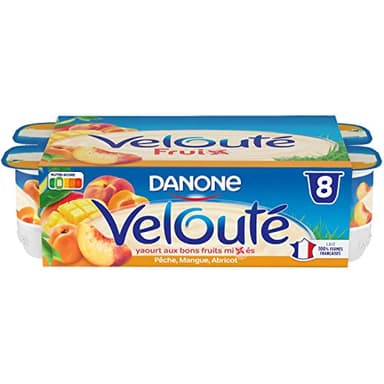 Danone Velouté Fruix Yaourt aux Fruits Rouges Brassé, 8 x 125g