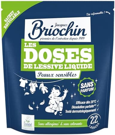 JACQUES BRIOCHIN 22 Doses de Lessive liquide peaux sensibles sans parfum 22 doses