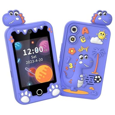 Denash Téléphone Intelligent pour Enfants, Jouet D'apprentissage à écran Tactile de 2,8 Pouces avec Appareil Photo et Jeux, pour Enfants âgés de 3 à 12 Ans avec Contrôle Parental et (Dinosaure violet)
