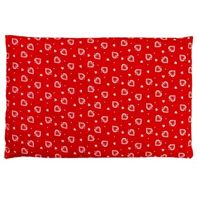 Giraffenland Coussin aux graines de lin - Rouge avec des coeurs - 30x20cm - Coussin thermique - Bouillotte chaude ou froide
