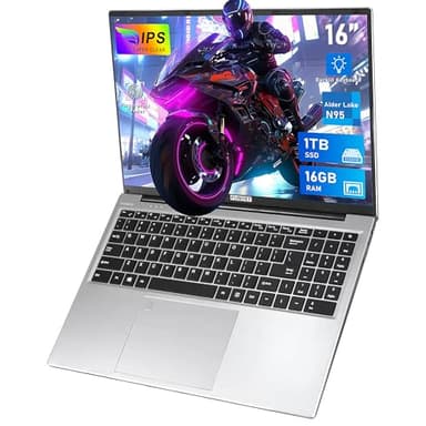 FUNYET Ordinateur Portable,Boîtier Métallique PC Portable,16 Pouces FHD 16Go DDR4 512Go SSD,Quad-Core N95(Jusqu'à 3,40 GHz) 920 × 1200P IPS USB Bluetooth Mini HDMI WiFi Rétroéclairage Clavier