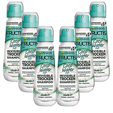 Garnier Shampooing Sec Cheveux Gras et Plats Effet Anti-Graisse et Boost Volume Shampooing à Formule Vegan Fructis Invisible Coco Water 6x100ml