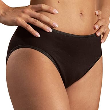 HERMKO 1031 Lot de 4 Slip Femme en 100% Coton Biologique, certifié Selon Öko-Tex Standard 100, Couleur:Noir, Taille:42/44 (M)
