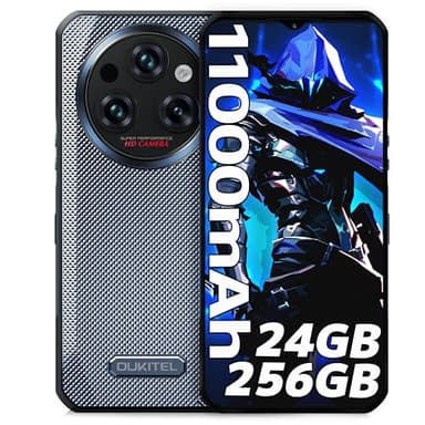 OUKITEL WP35S Telephone Portable Incassable, 24Go+256Go/1To - 11000mAh - Android14, Écran 6.56" FHD+/16MP+58MP Smartphone, IP68/69K/Dual 4G SIM/NFC/Fingerprint/OTG/GPS/Telephone de Chantier, Noir