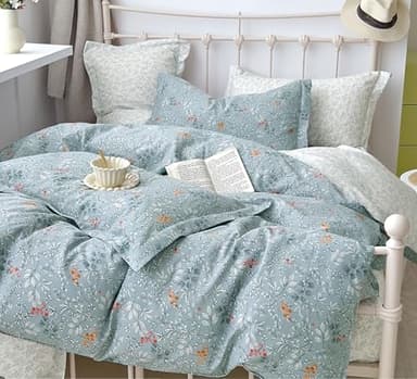 Fanny & Céline Housse de Couette Percale 100% Coton 80 Fils 240x220cm avec 2 taies d'oreiller 65x65cm Parure 3 Pièces FC-2510