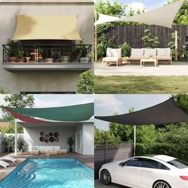 Ziaphsol Voile d'ombrage couleur sable 3 x 4 x 5 m, 100 % polyester Oxford, résistant aux UV, imperméable, triangulaire, pour jardin, terrasse, piscine, avec anneaux en D et cordes