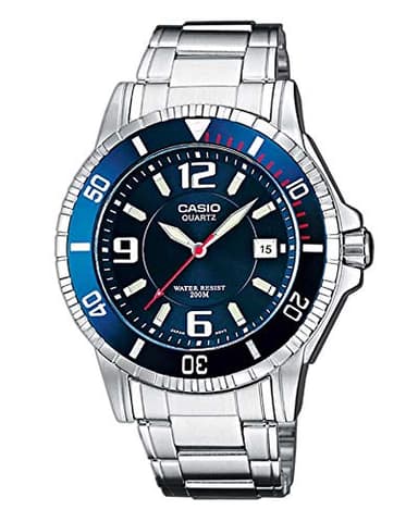 Casio - MTD-1053D-2A - Casual - Montre Homme - Quartz Analogique - Cadran Bleu - Bracelet Acier Gris
