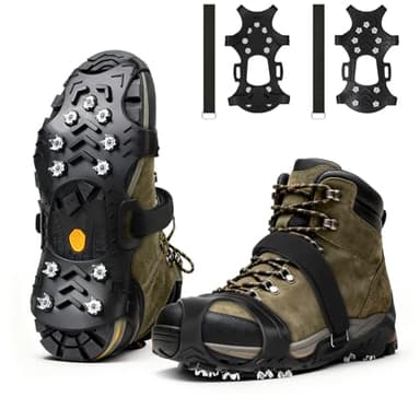 Crampons Anti Verglas, 1 Paire Crampon Neige, Crampons Neige Chaussures, Crampon Chaussures Neig avec 11 Clous, pour Hiver Randonnée Pêche Marche et Jogging en Hiver (XL)