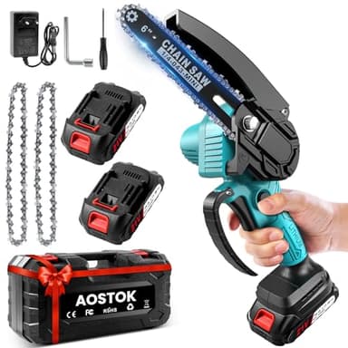 Mini Tronconneuse a Batterie 4000 Mah, 6 Pouces, Tronconneuse Electrique With Moteur Puissant 21 v 800 w, De Jardin, Loppers Coupe De Bois