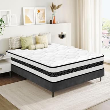 Matelas 140x190 cm Épaisseur 25cm - Hybrid : Mousse à Mémoire de Forme + Ressorts Ensachés Indépendant - Multicouches Extra Confort 7 Zones - Respirant - Hypoallergénique - H3 Mi-ferme, Oeko-tex