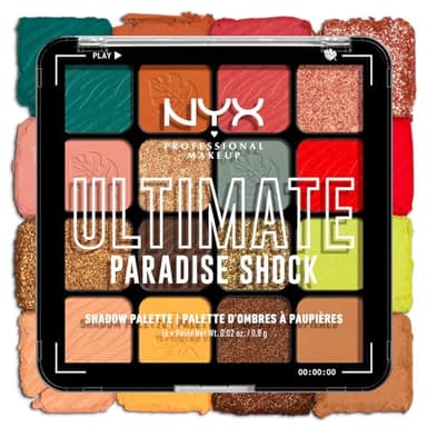 NYX Professional Makeup Palette de Fards à Paupières Ultimate Shadow, 16 couleurs, Finition Intense et Longue Durée, Formule Vegan Sans Ingrédients d'Origine Animale ou Dérivé, Paradise Shock