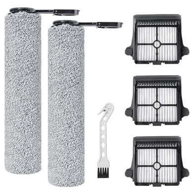 Heykewi Rouleau de Brosse et Filtre HEPA pour Tineco FLOOR ONE S7 Combo / S7 FlashDry/Tineco FLOOR ONE Switch S7 Aspirateur Accessoires, 2 Brosse à rouleaude, 3 Filtre HEPA, 1 Brosse de nettoyage