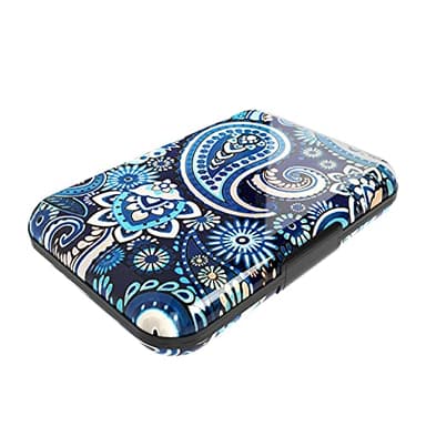 Porte Carte bancaire Femme Homme Anti piratage RFID Aluminium Grande capacite Portefeuilles et Porte-Cartes Etui Carte bancaire Porte Feuille Homme Femme Bleu