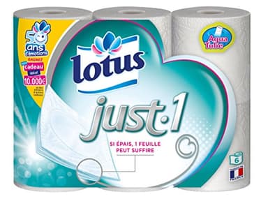 LOTUS Just1 Papier Toilette 6 Pièces - Lot de 4