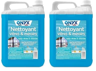 Onyx - Nettoyant Vitres et Vérandas - Nettoie, Dégraisse et Fait Briller - Effet DEPERLANT - Fabrication Française - 5L (Lot de 2)