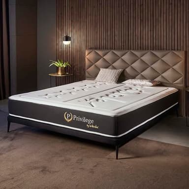 NATURALEX - Matelas Privilege 140x190-25 cm - Mousse Haute Résilience + Mémoire de Forme Premium - Blue Latex - Soutien Mi-Ferme en 7 Zones - Réversible - Respirant - Fabriqué en Europe