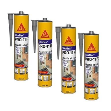 SIKA - Mastic polyuréthane PU tout en 1 - Sikaflex PRO 11 FC Purform Gris Béton - Collage puissant - Mastic multi-matériaux - Etanche - Intérieur et Extérieur - Construction et Bricolage - 300ml