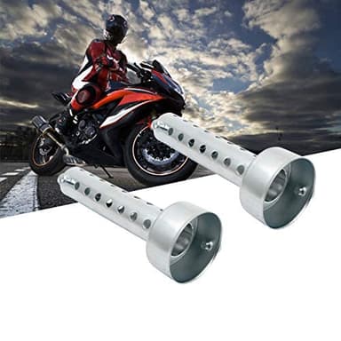 TOTMOX 2PCs 48mm Silencieux d'échappement universel pour moto DB Killer Silencieux d'échappement 48mm - Argent