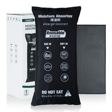 CONOPU Absorbeur D'humidité 1KG, Deshumidificateur Voiture de Réutilisable, Silice Gel anti Déshumidificateur, Tapis Antidérapant, anti Humidité dans Stockage, Coffres-forts, Vitres