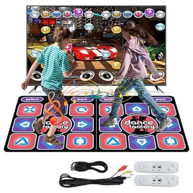 Kouamor Tapis De Danse pour Adultes Et Enfants, 100 Musiques IntéGréEs, 65 Jeux Sensoriels, 3 Modes De Danse (Live MTV, Dessins AniméS, ScèNes 3D), Cadeaux pour Filles Et GarçOns Anniversaire (A)