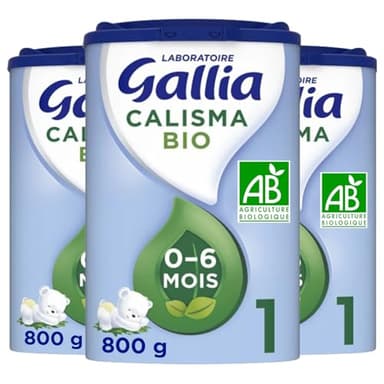 Laboratoire Gallia - Calisma 1 BIO - Lait Bébé 1er âge - Lait en Poudre pour Bébé de 0 à 6 mois - Lait Infantile Bio - Sans Huile de Palme - Lot de 3x800g