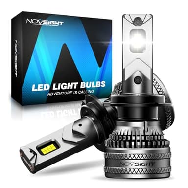 NOVSIGHT Ampoule H7 LED Voiture - 45000LM 200W 6500K Blanc Haute Puissance Mini Design, Ampoule de Phare de H7 Voiture LED 12V, Remplacement pour Kit de Conversion Halogène Auto Moto, Pack de 2
