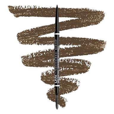 NYX Professional Makeup Crayon à Sourcils Micro Brow Pencil, Crayon Ultra-Fin Double-Embout avec Mine Rétractable et Goupillon, Teinte : Ash Brown (05)