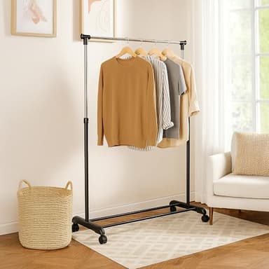Home Discount Unique Tringle à vêtements Tringle à vêtements réglable, Argent Livraison Gratuite