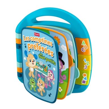 Livre Interactif Fisher-Price – Comptines Du Singe Violet – Lumières, Sons, Poignée – Dès 6 Mois